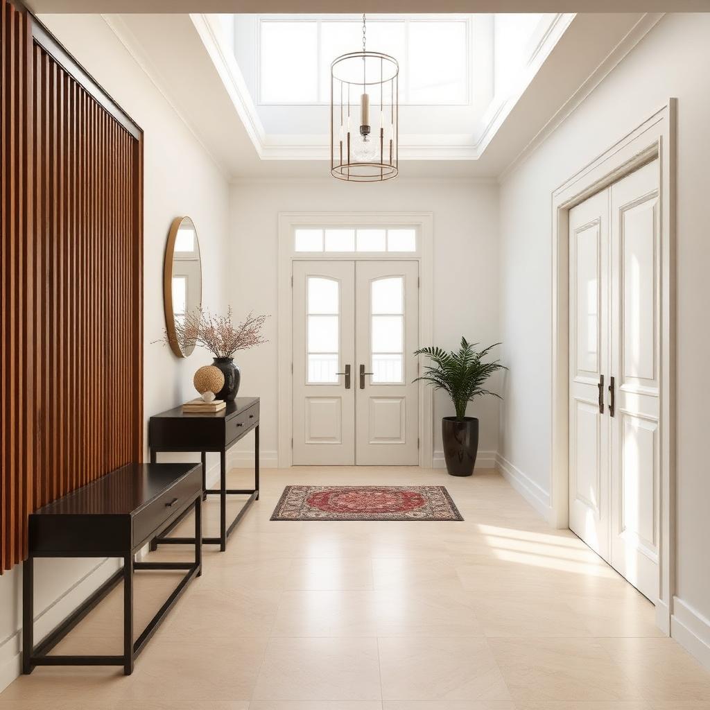 Hall d'entrée moderne carrelé
