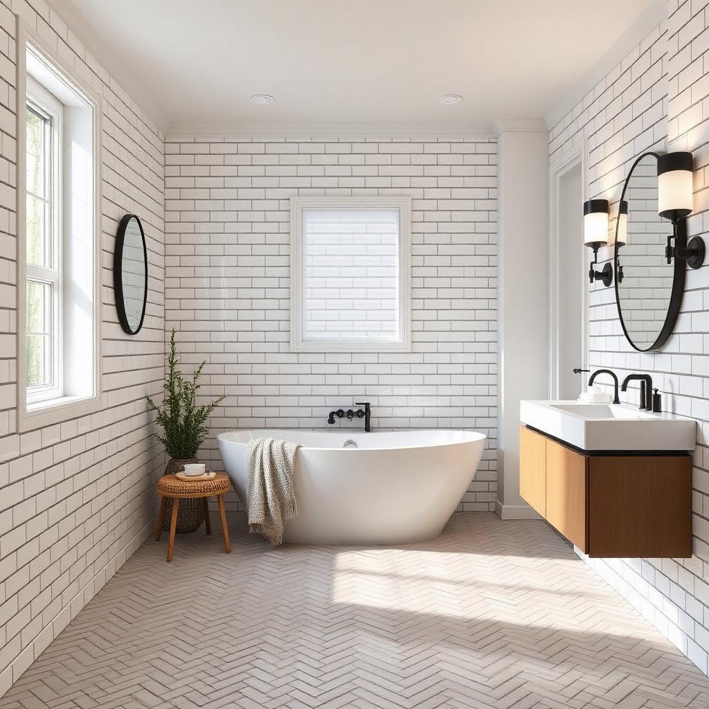 Salle de bain blanche moderne
