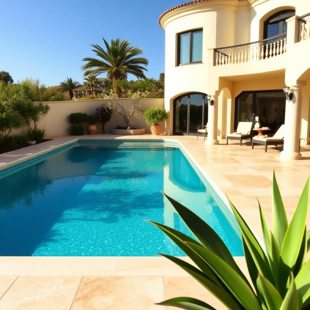 Plage de piscine carrelée